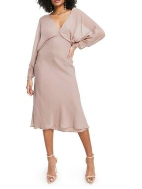 ASOS DESIGN Batwing Long Sleeve MIDI Dress Size 8